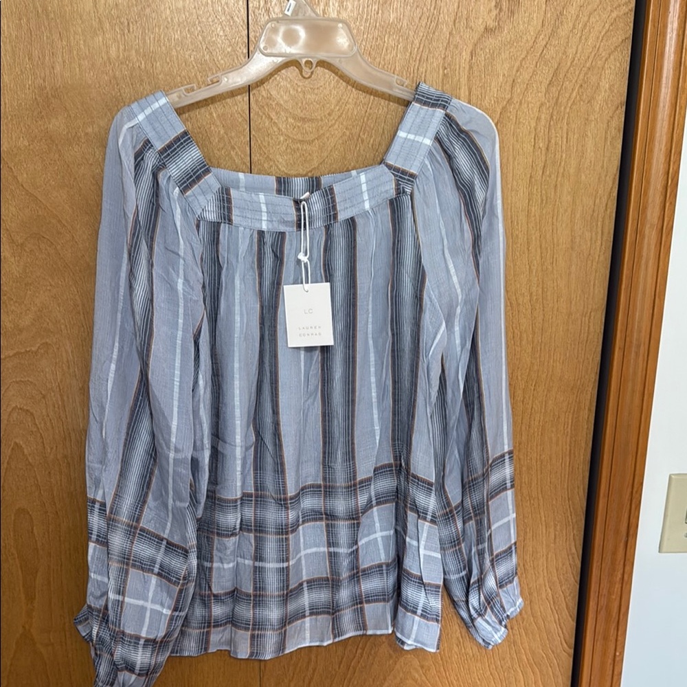 Women's Blue Striped Top